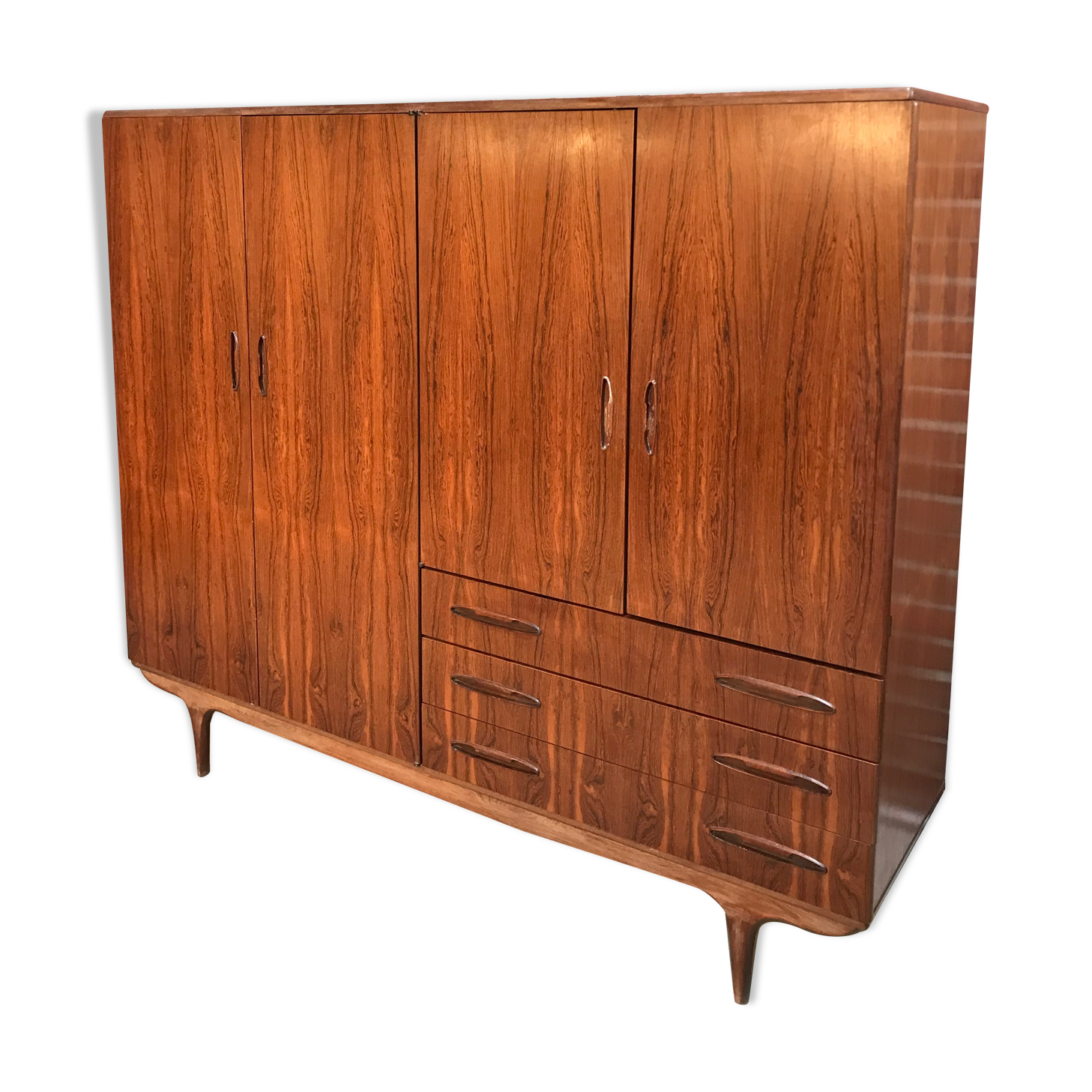 Commode penderie en placage palissandre de rio