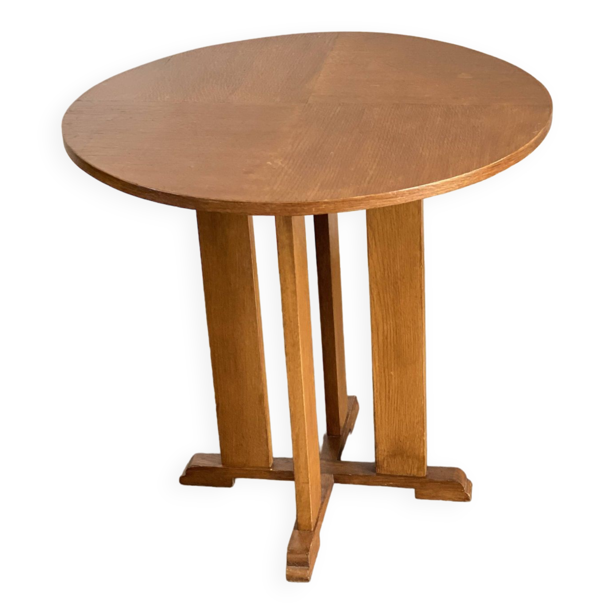 Vintage oak round side table