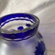 Cobalt blue double crystal vase signed G. Raspiller