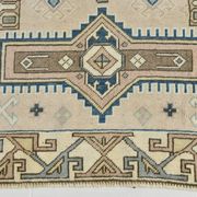3x6 Cream Blue Oriental Vintage Rug, 109x187Cm