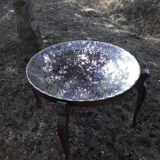 Circular coffee table miror tray