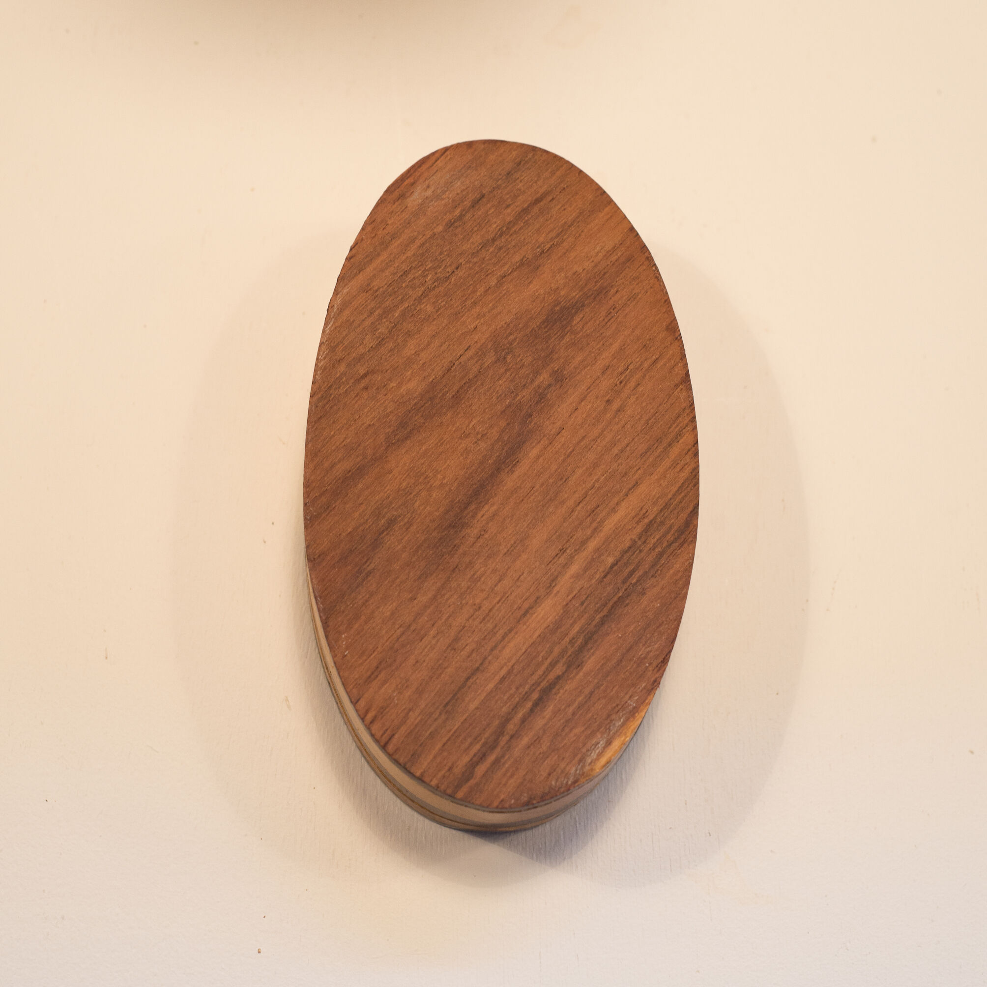 Oval wooden marquetry box