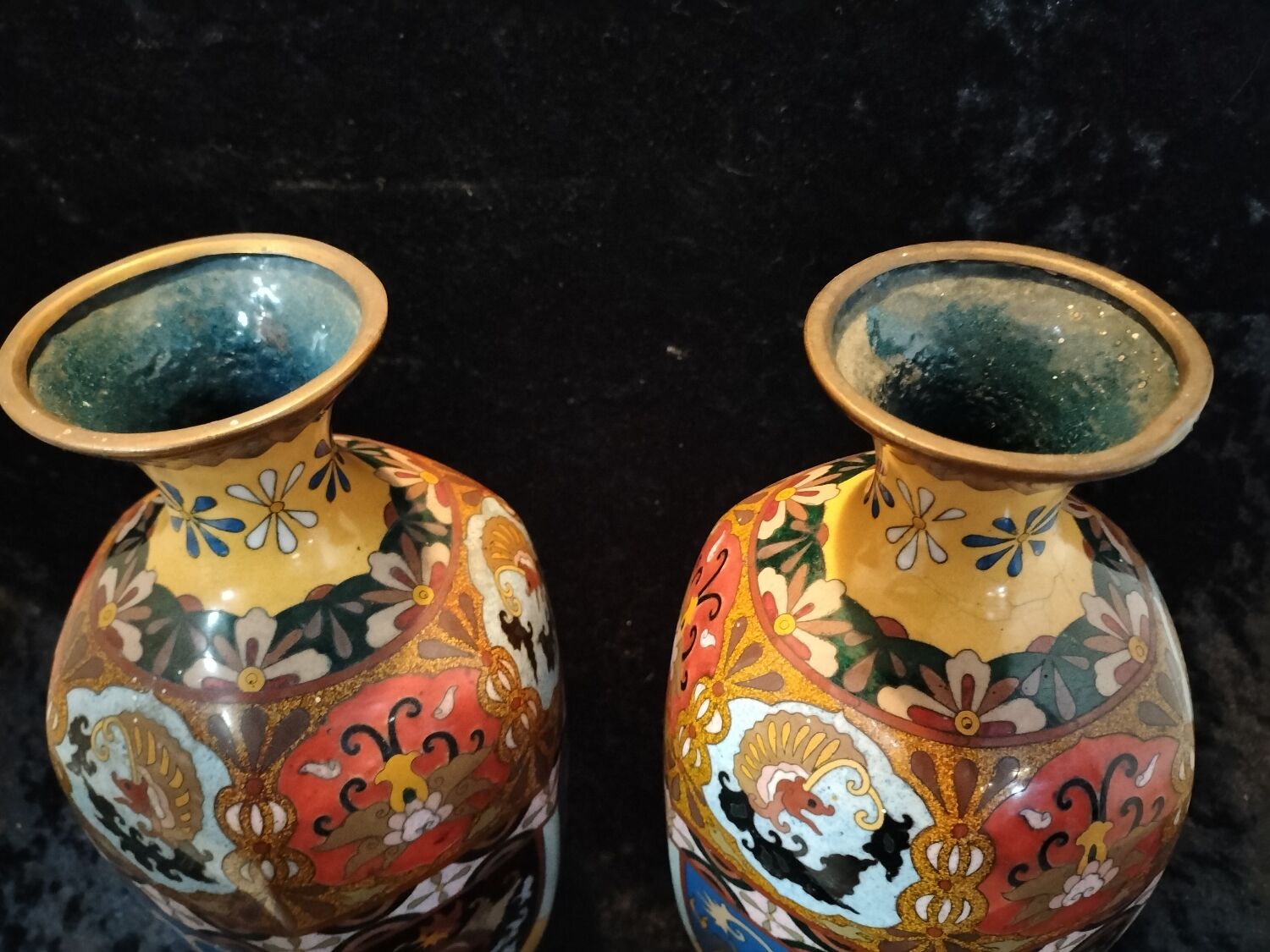 Pair of Japanese cloisonné vases late 19th century