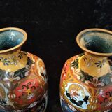 Pair of Japanese cloisonné vases late 19th century