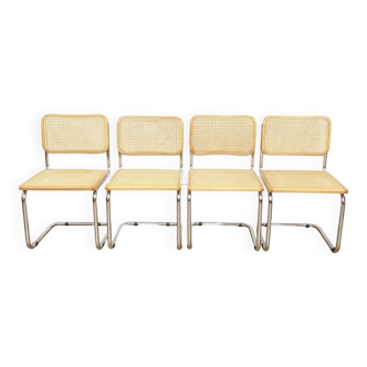 4 chaises vintage Cesca B32 designées par Marcel Breuer