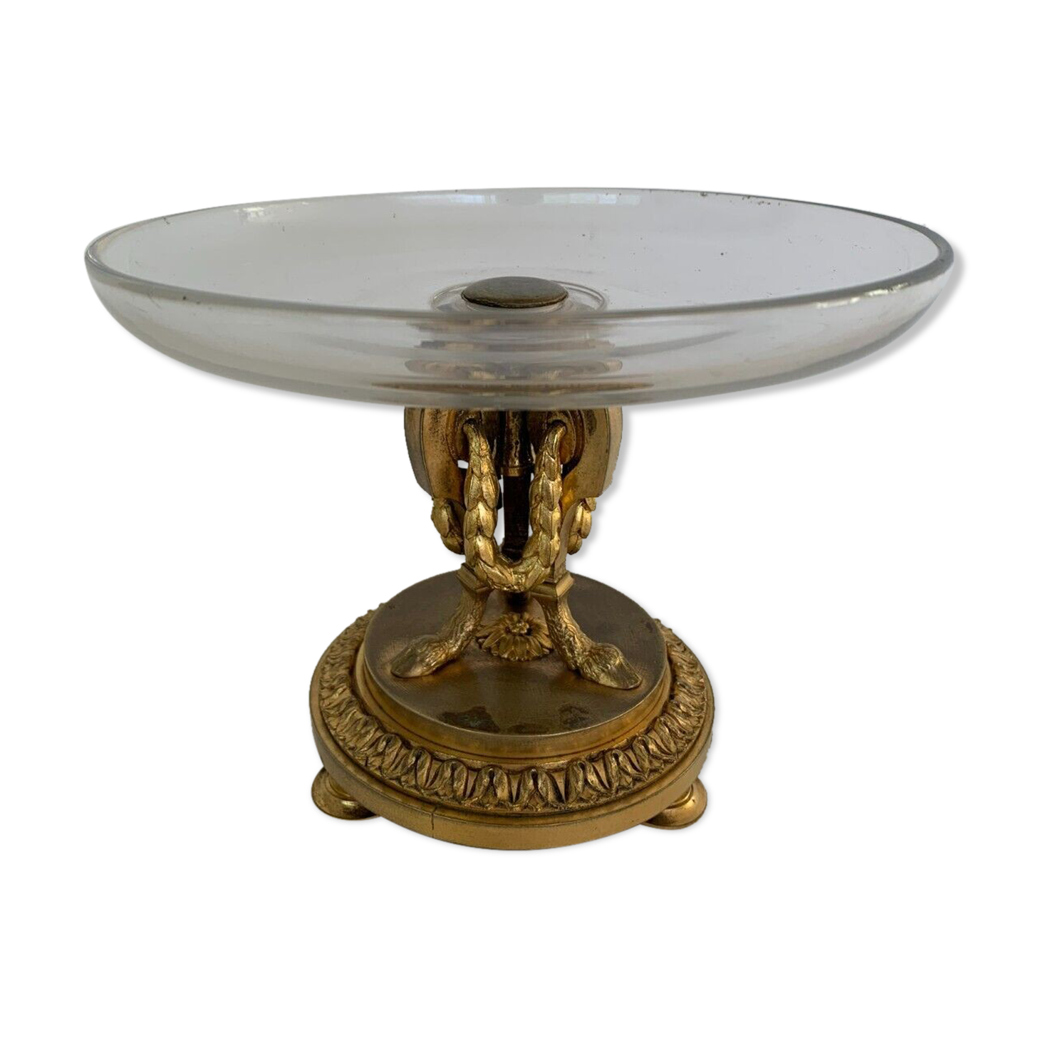 Napoleon iii table cup in bronze and fine nineteenth gilded glass