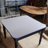 Antique patinated bistro farmhouse table, one drawer