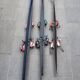 3 pairs of vintage skis: Rossignol Strato, ST 650 & Fischer.