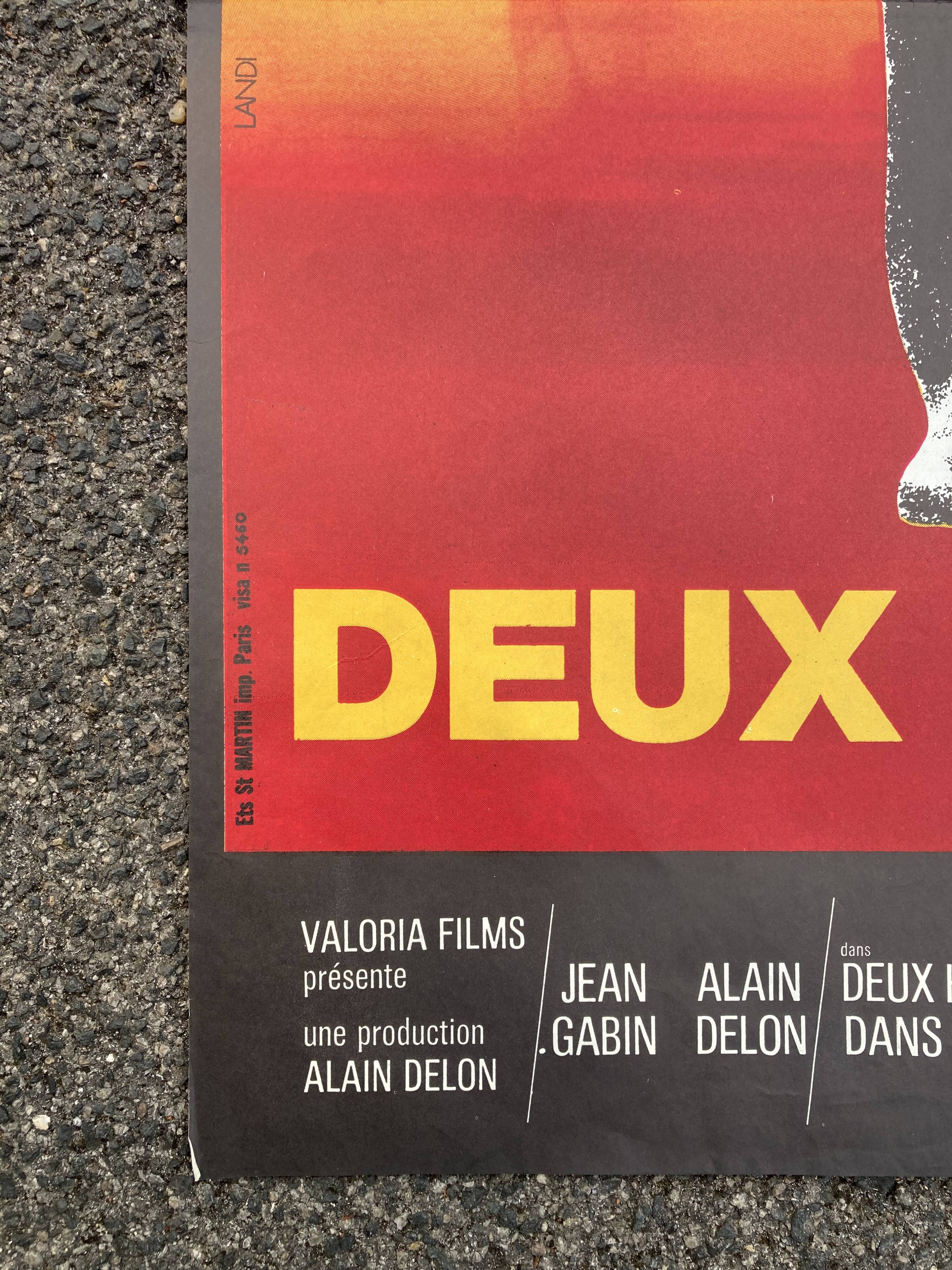 Original movie poster Two Men in the City Alain Delon Jean Gabin