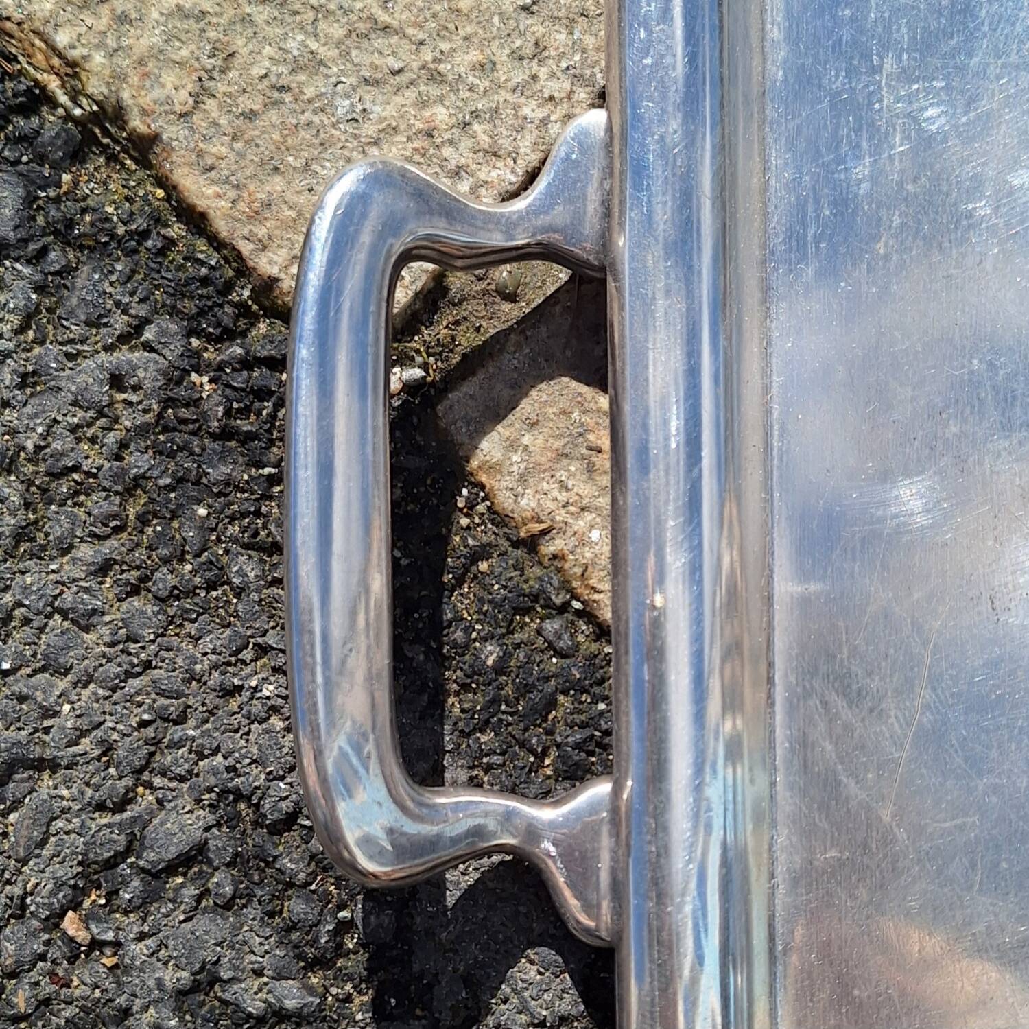 Silver-plated metal tray, US Navy