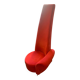 Fauteuil velours rouge asymétrique