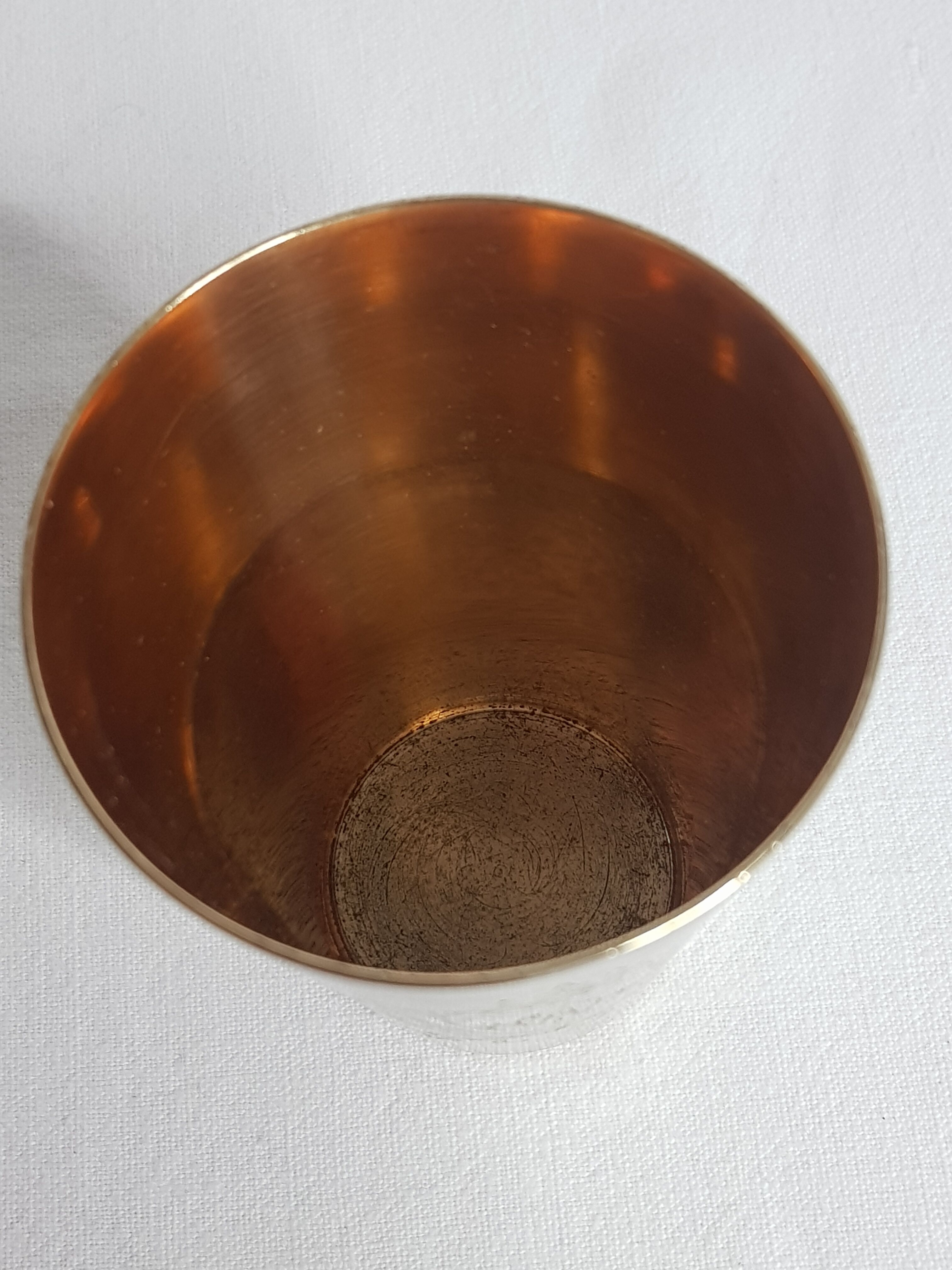 Louis XV-style old silver metal timbale, monogrammed "OA"