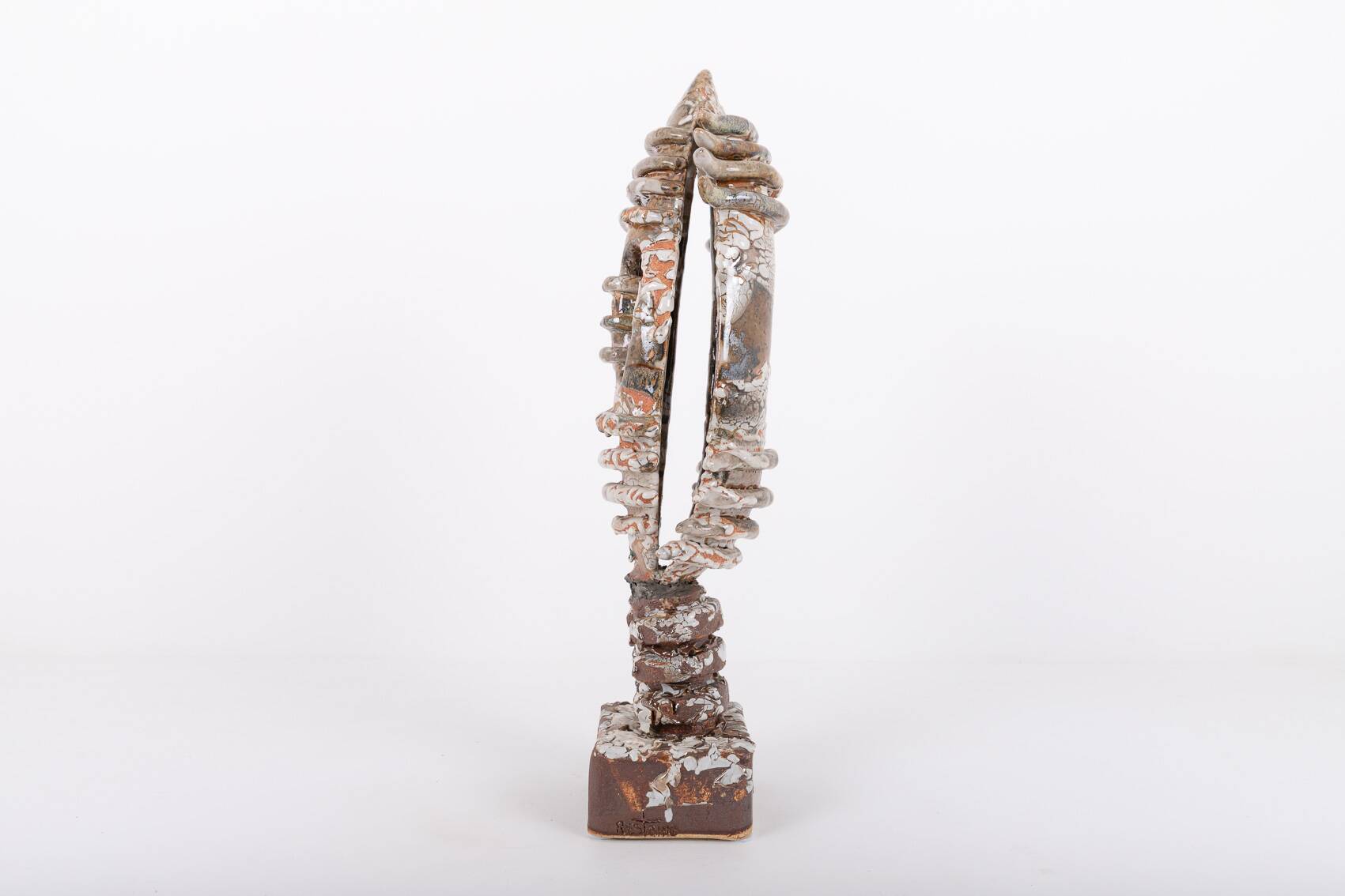 Sicilian glazed ceramic sculpture, unique piece