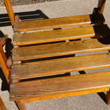 Pair of vintage wooden folding armchairs