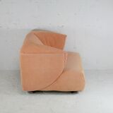 Armchair Ligne Roset, pastel orange color, France, circa 1990