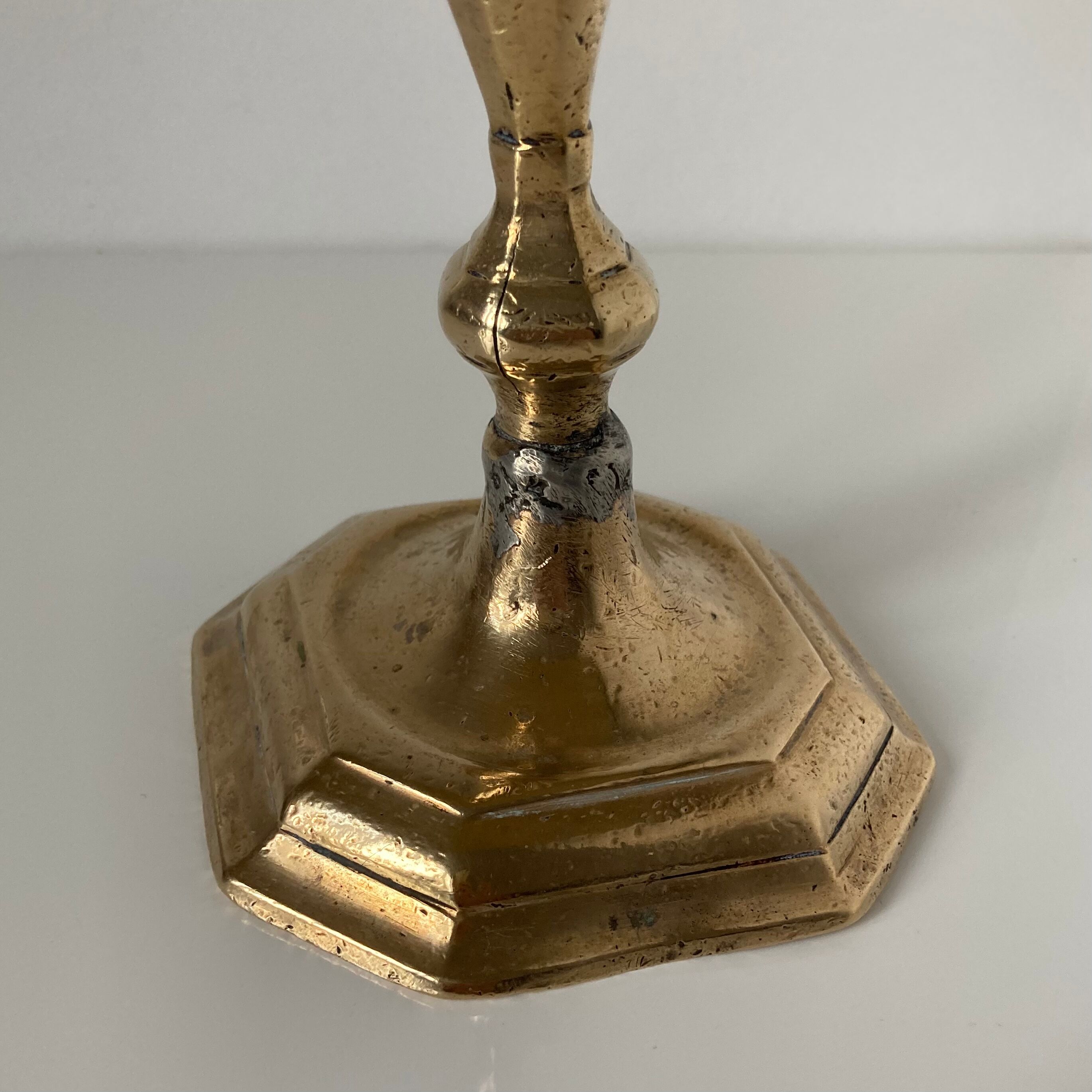Louis XIV style bronze candle holder