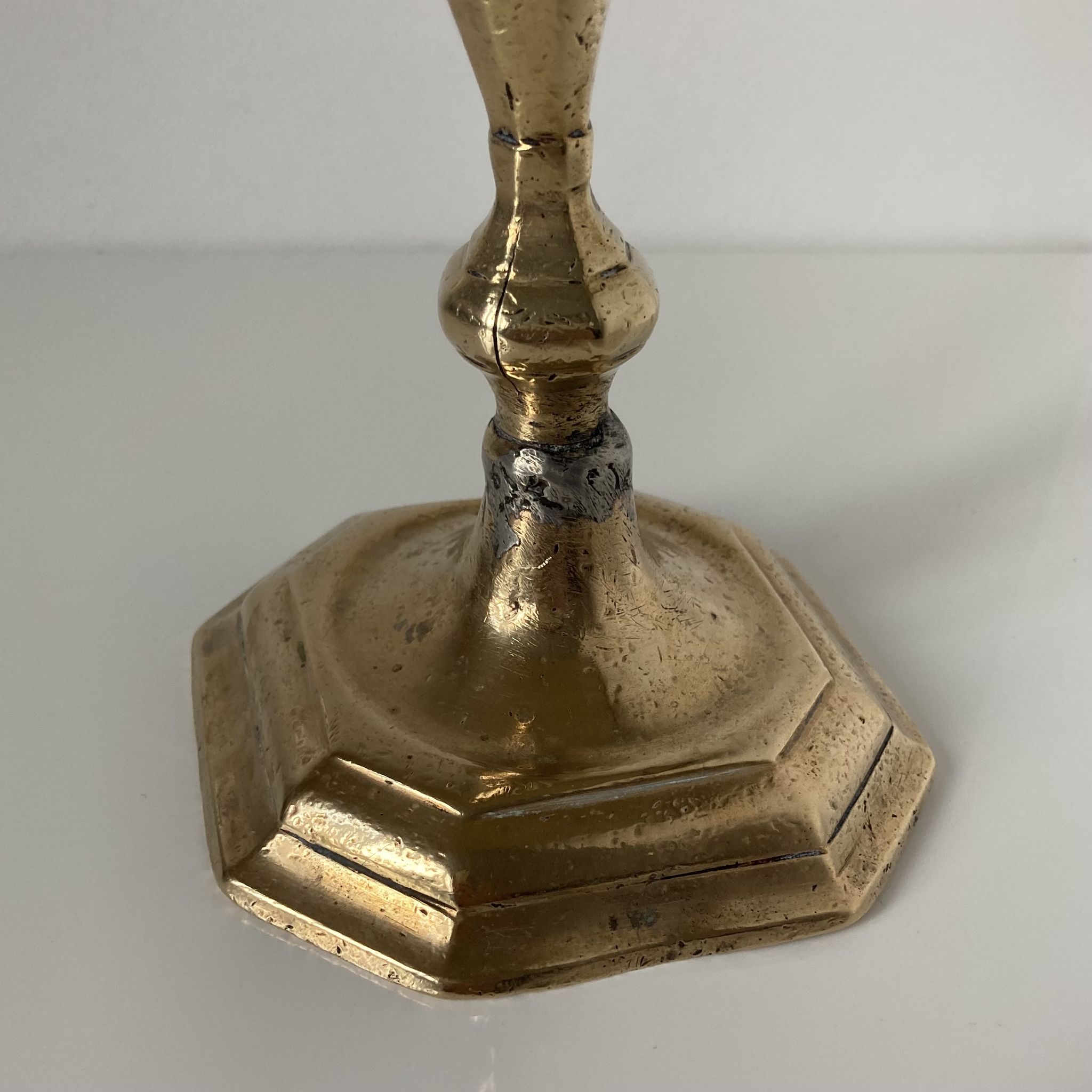 Louis XIV style bronze candle holder