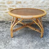 Rattan and bamboo coffee table