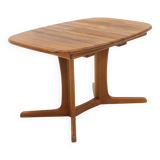 Vintage Danish oval extendable dining table Dyrlund solid teak