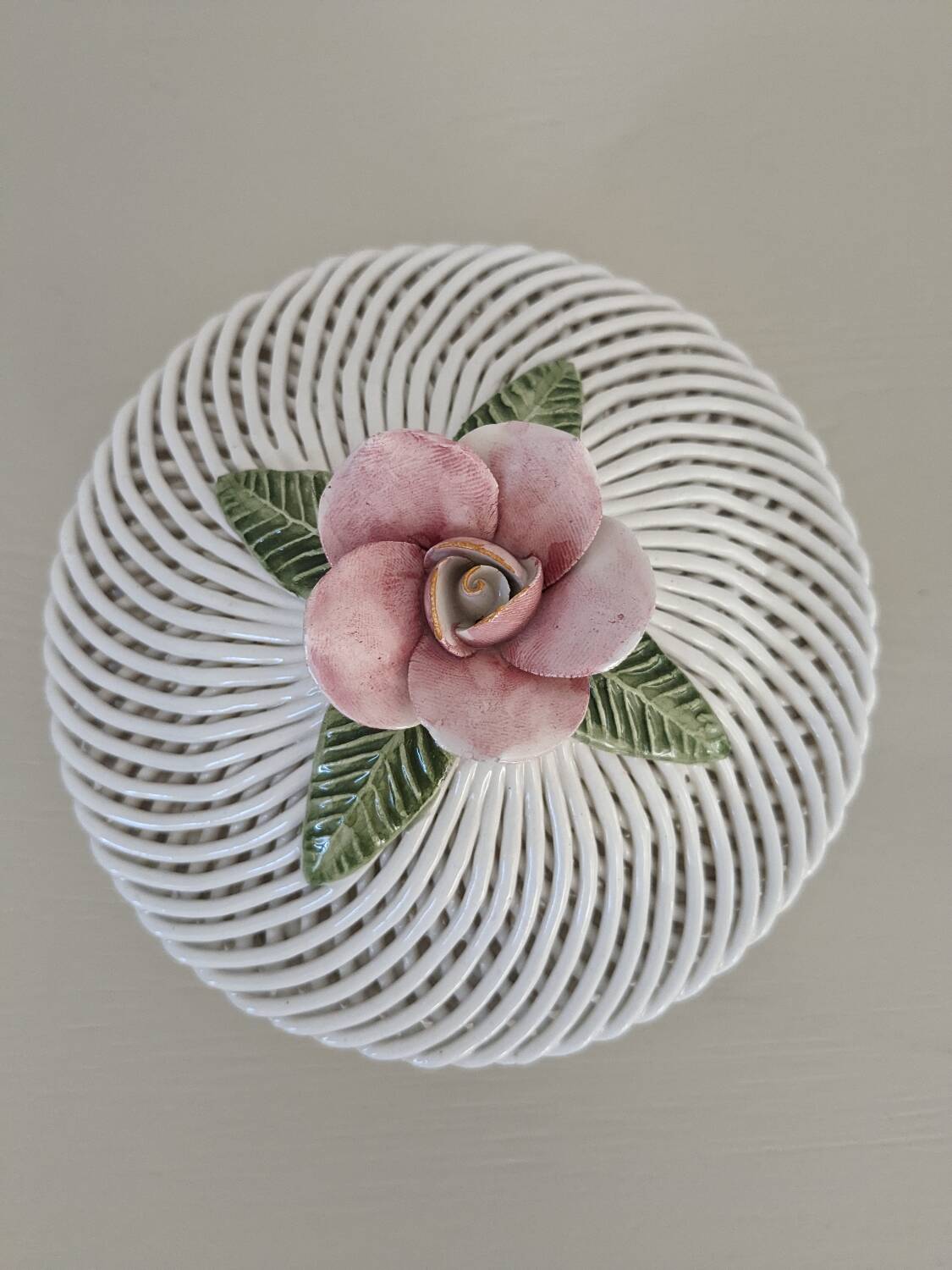 Braided porcelain candy box