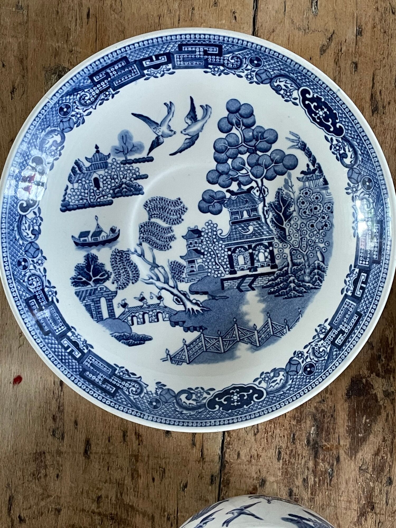 2 cups and 2 plates in white english porcelain