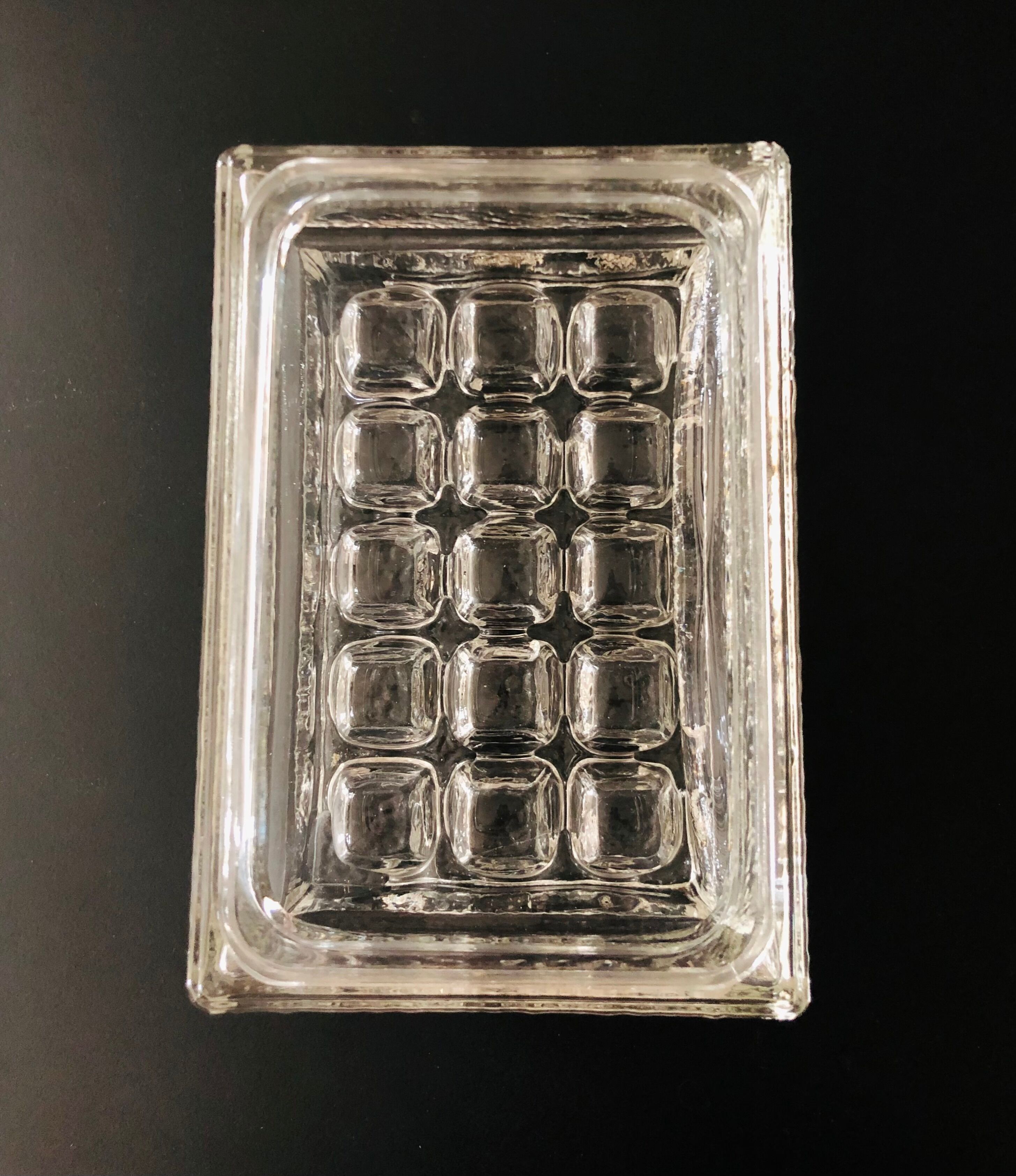 Rectangular embossed glass wall lamp from Limburg, Germany 1970