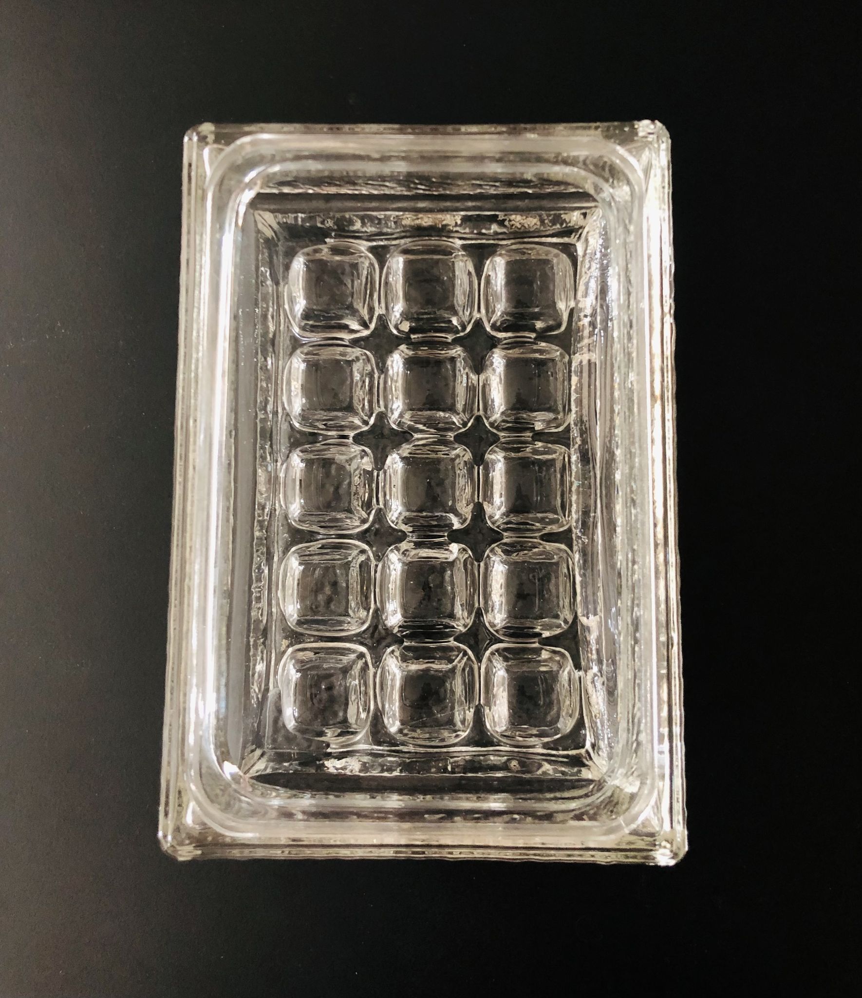 Rectangular embossed glass wall lamp from Limburg, Germany 1970