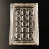 Rectangular embossed glass wall lamp from Limburg, Germany 1970