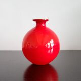 Arrangement of 4 red glass 'Carnaby' vases by Per Lütken for Holmegaard, Denmark 1960's