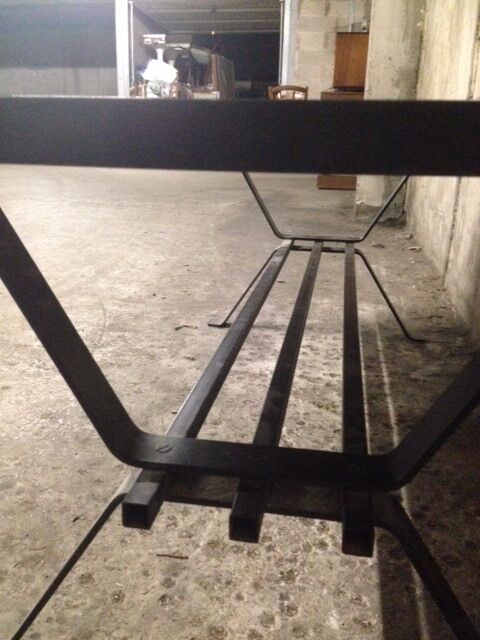 Lower formica and wrought iron table