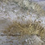 Painting oil on canvas the lighthouse circa 1950 / 60k by karl neumann, seascape, marine sea wave ba