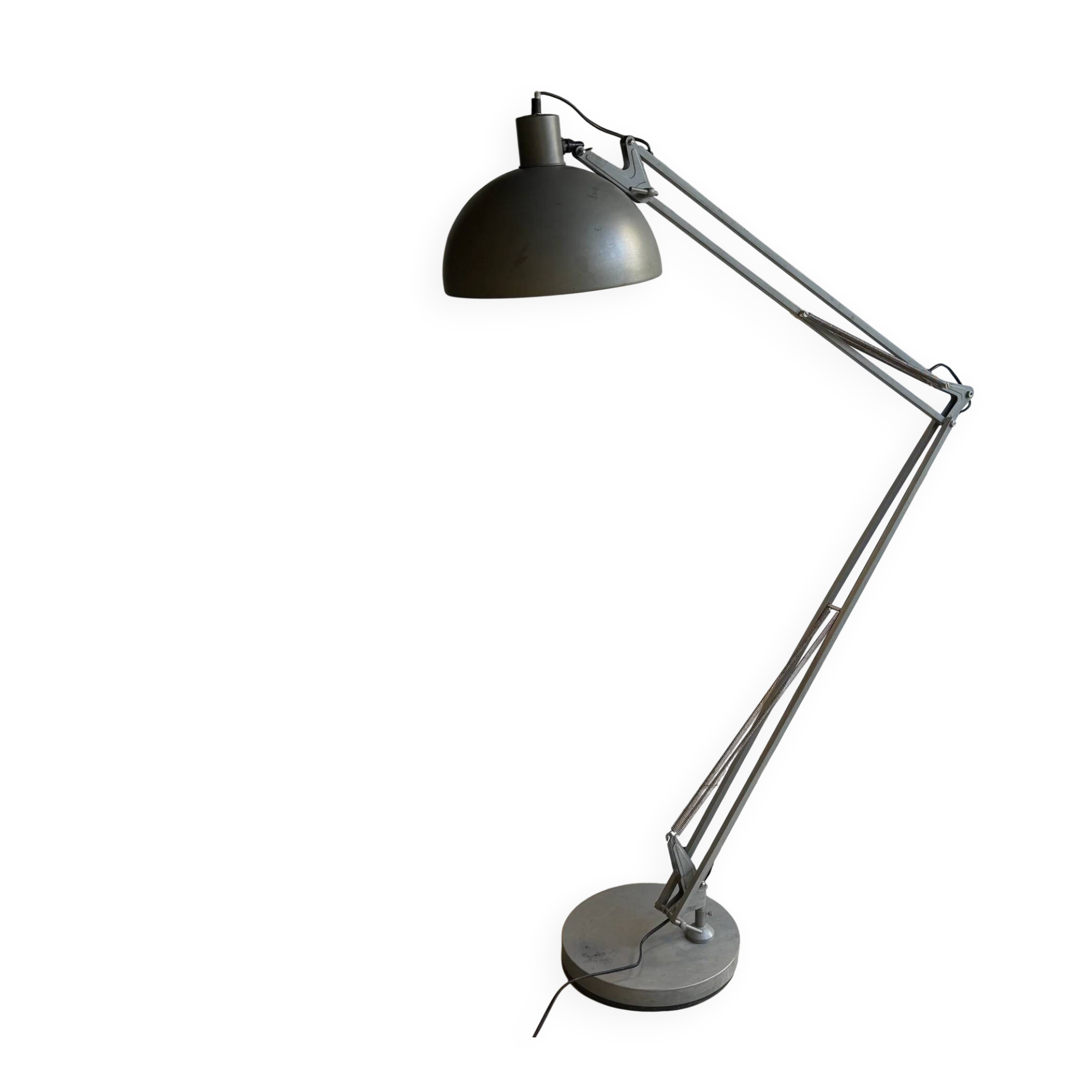 Grey metal floor lamp - industrial style