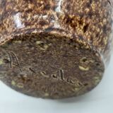 Pichet Pottery from Accolay in glazed ceramic, Brown and Yellow, France 1970.