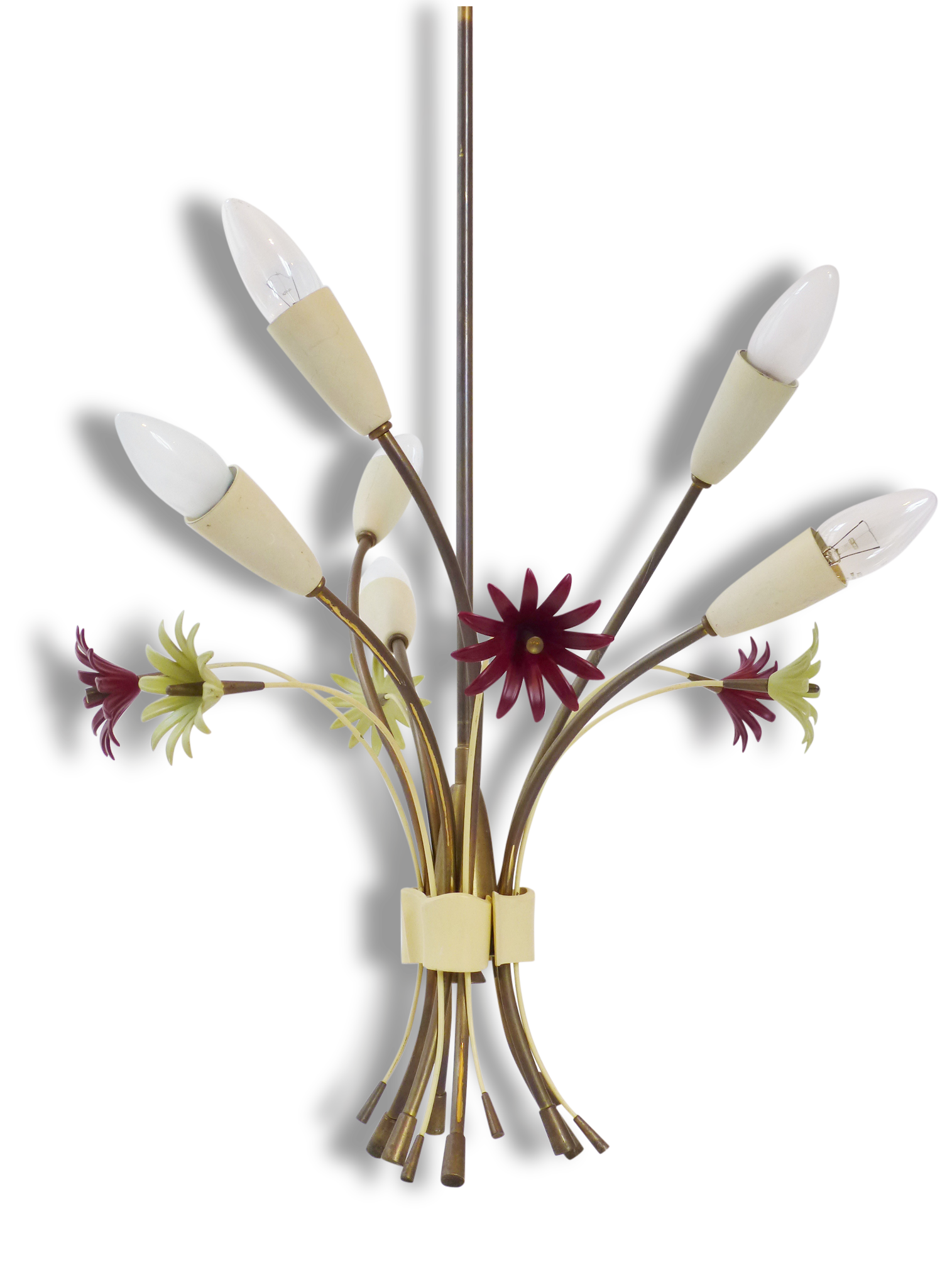Superbe plafonnier bouquet de fleurs années 50 vintage design 50's rockabilly lamp