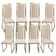 Set of Eight Chairs in bouclé wool by Michel Mangematin France 1970.