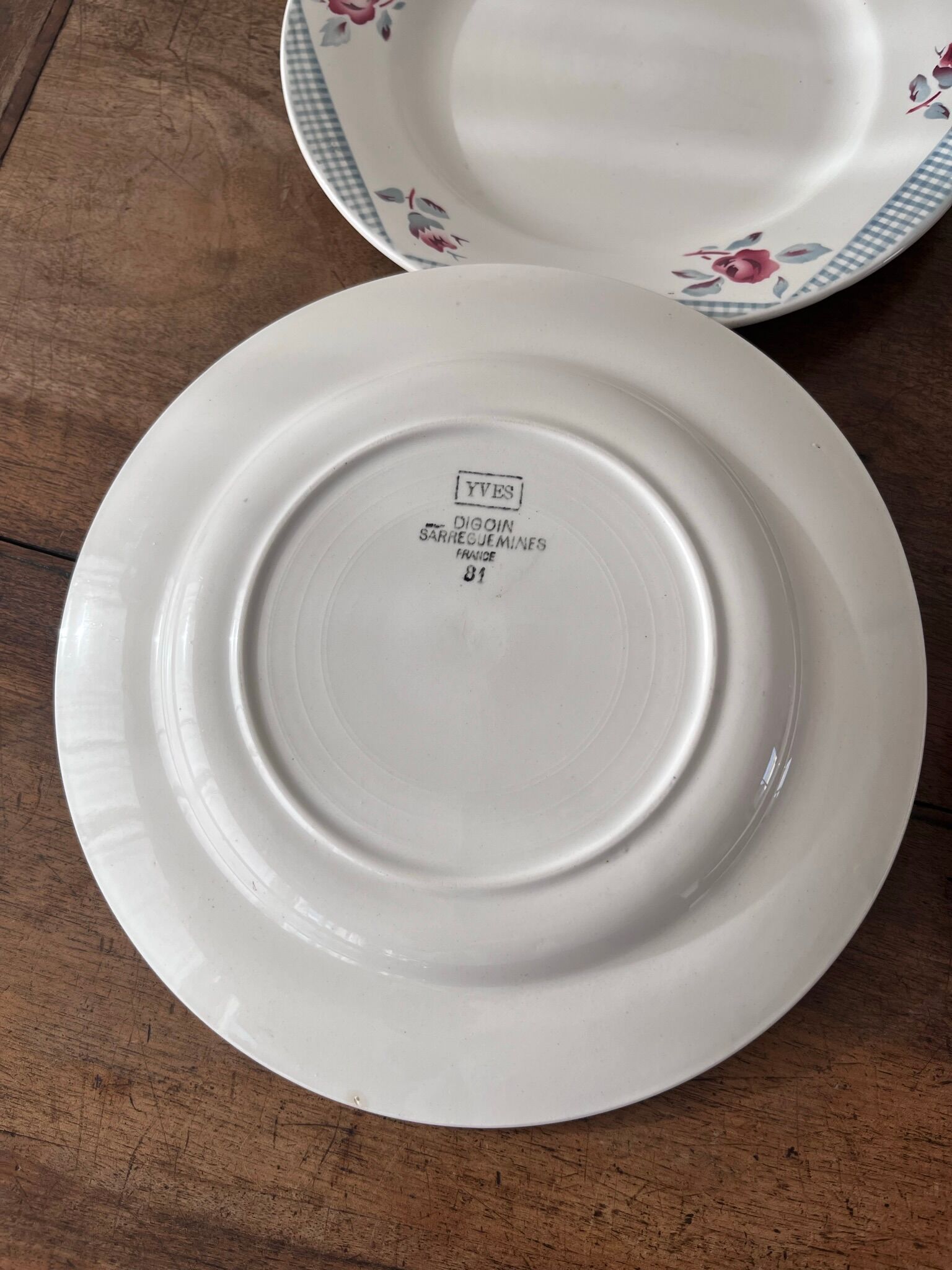 4 flat plates digoin & sarreguemines model "yves"