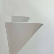 Pair of vintage wall lights, white metal, France 1970