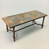 Table basse acier et ardoise