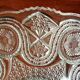 Transparent glass dish on vintage metal stand