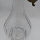 Large balloon glass carafe with pewter frame.