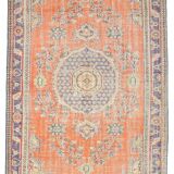6x10 Faded Orange Classic Pattern Vintage Rug, 177x312 Cm