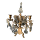 Girandole candle holder with crystal and bronze tassel with 3 lights, 1900