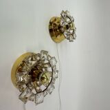Set of 2 Palwa crystal wall lamps , 1970’s Germany