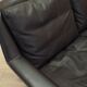 Brown leather sofa, Danish design, 1970s, designer: Werner Langenfeld, manu