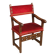 Antique Italian Walnut Armchair With Red Fabric From 19th Century