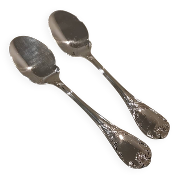 2 cuilleres sauce individuelle metal argente orfevre Christofle marly