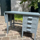 Petit bureau vintage bleu gris