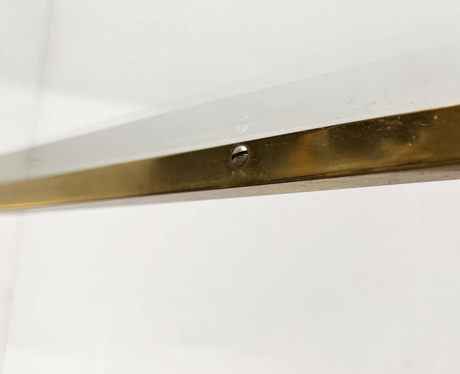 Cube side tables in brass and glass in the French Hollywood Regency style by Maison Charles, 1970s, set of 2.