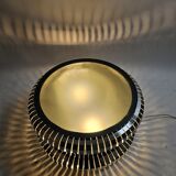 Coffee table chrome and glass with light inside Italy 70s