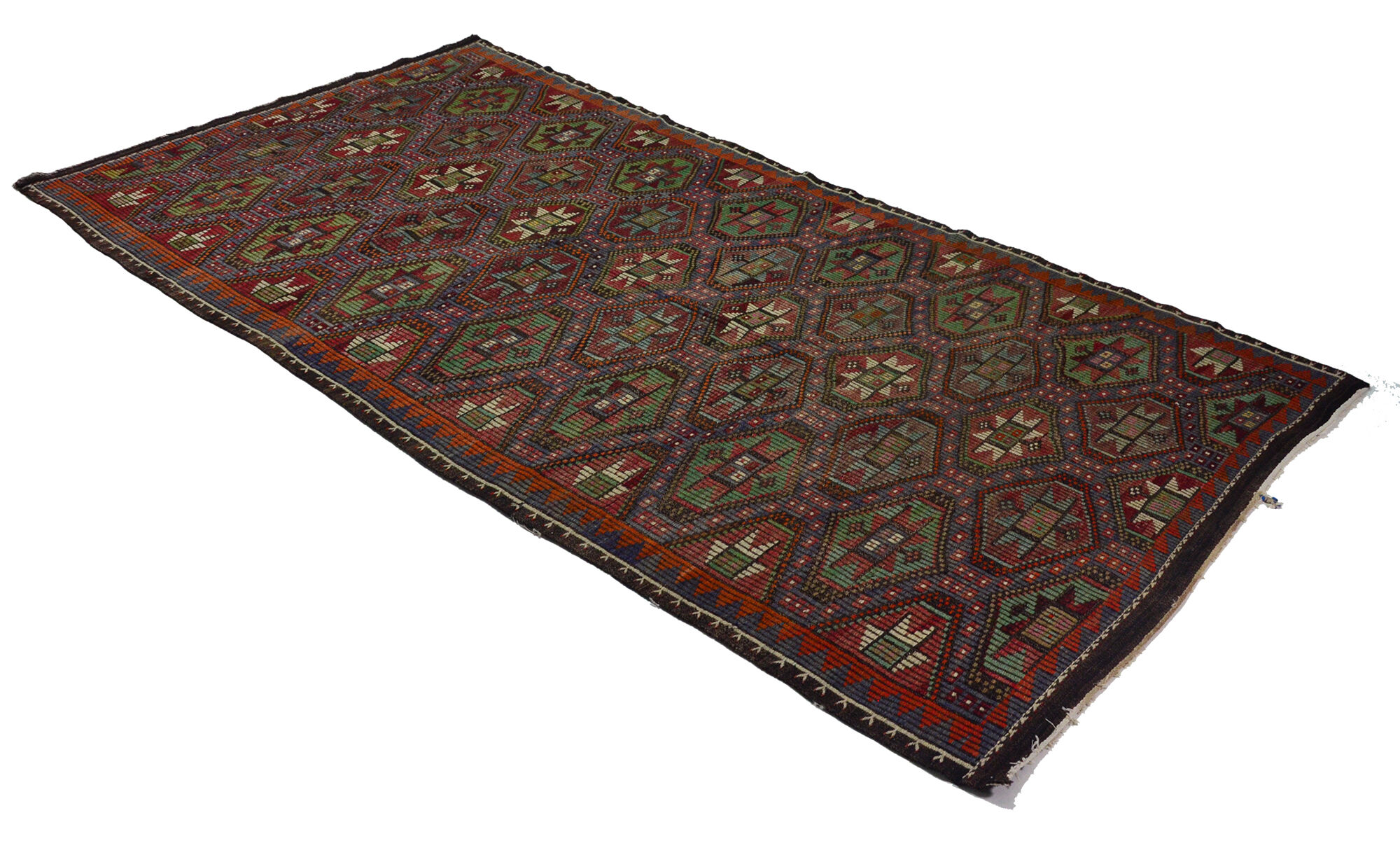 Anatolian handmade kilim rug 330 cm x 172 cm